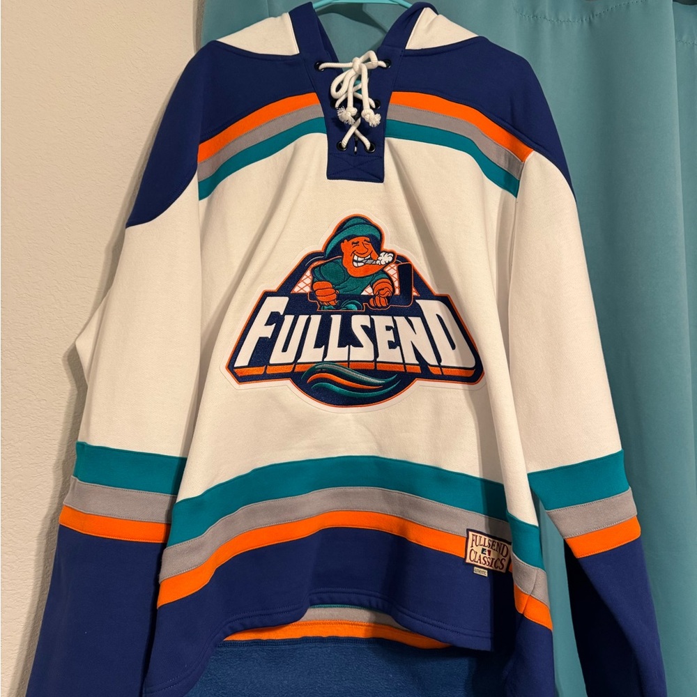 Nelk Boys Full Send Fisherman (Islanders) Hockey Jersey Hoodie